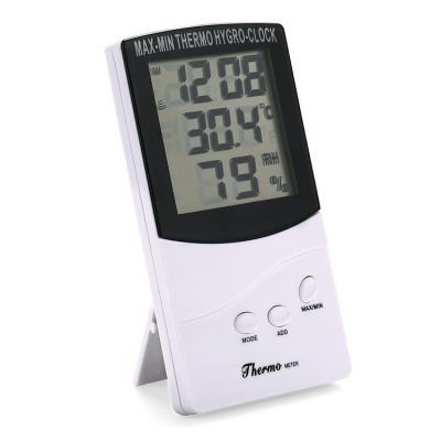 Indoor digital temperature humidity meter TA368 with clock display 0~+50C