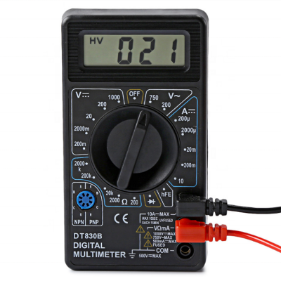 DT830B Digital Multimeter DC AC Voltmeter Ammeter Ohm Diode Tester Meter Check and HFE Overload Protection