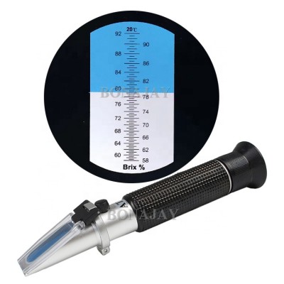 Handheld Brix Meter Refractometer 58-92%sugar refractometer Minimum Division 0.5%Brix Refractometer