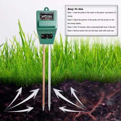 3-in-1 soil pH/light /moisture meters for Home, Garden, Farm, Lawn, Indoor & Outdoor (No Battery needed)