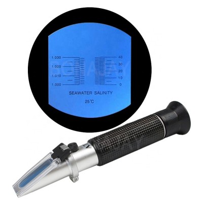 Handheld Red Sea System 0-40% Salinity Marine Aquarium Optical Refractometer ATC Portable Seawater Specific Gravity Meter