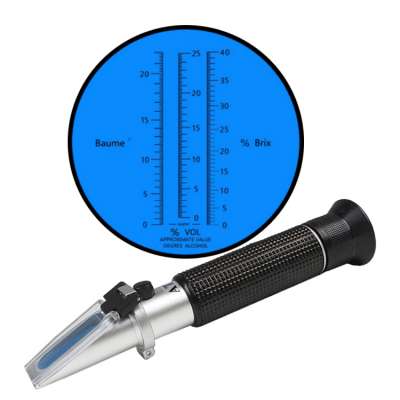 High quality BRIX VOL Baume 3 In 1  hand held Grape & Alcohol Refractometer for winemakers